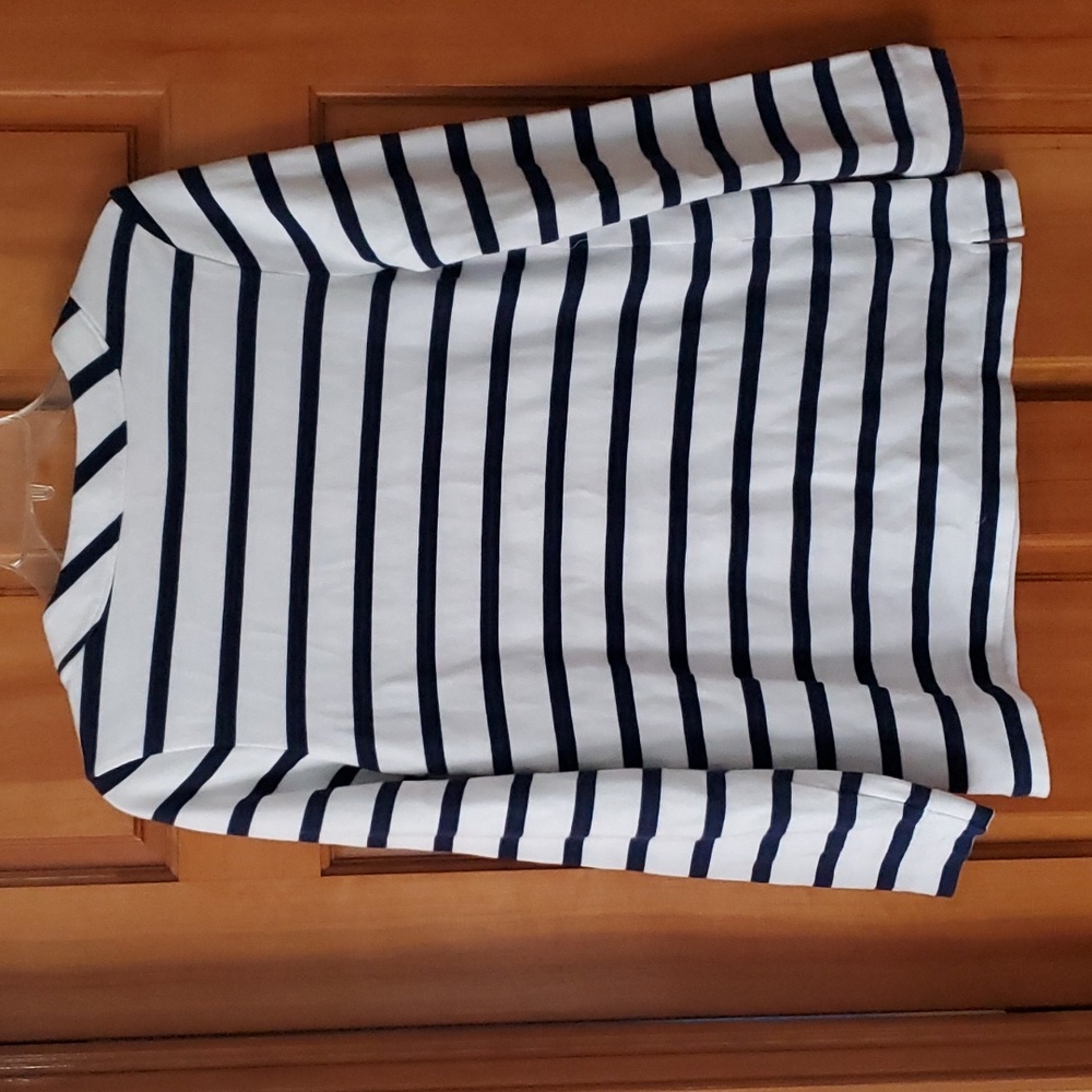 Kate Spade Tropez Nautical Navy Striped Womans Long Sleeve Top Size Medium - Picture 9 of 11
